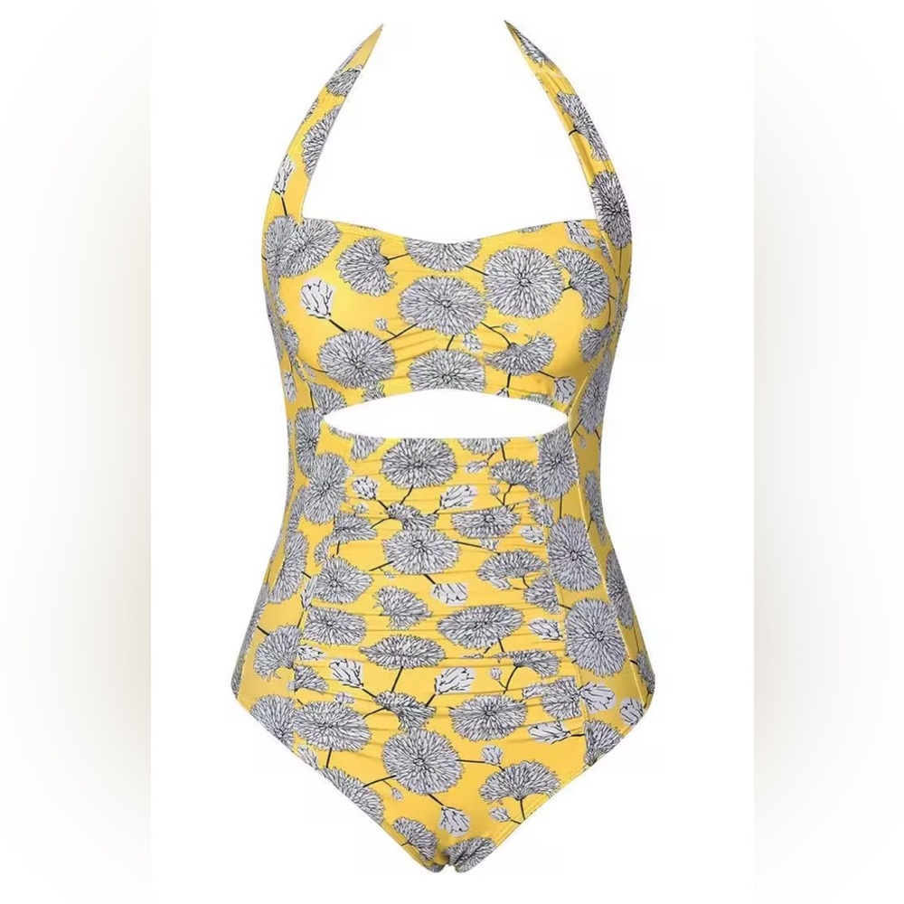 Cupshe Dandelion Love Print One-piece Swimsuit size medium